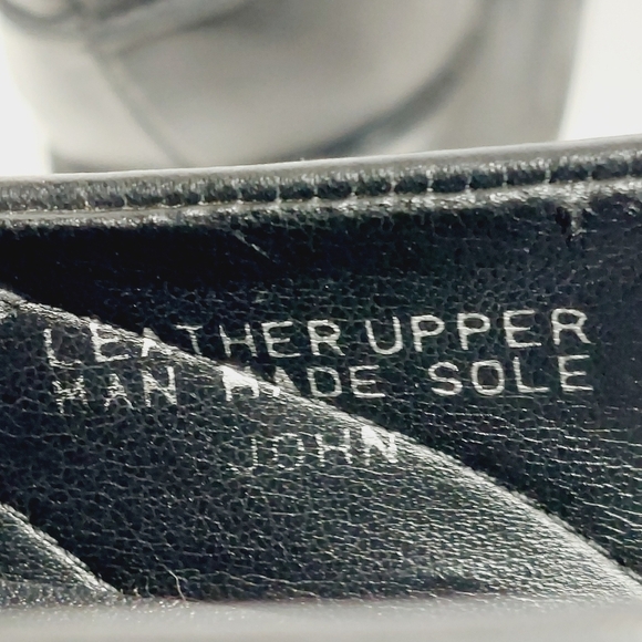 Alec John Black Leather Square Toe Buckle Detail Slip On Loafers E944 - Picture 10 of 12